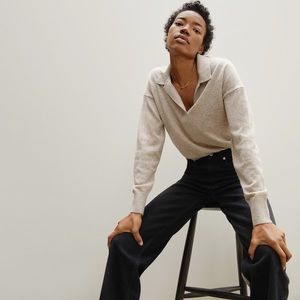 Everlane Cashmere Polo Sweater in tan Size M